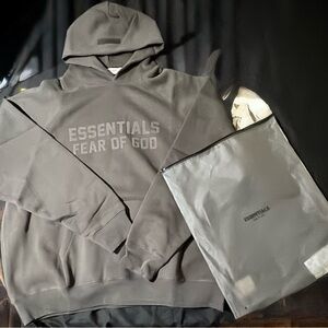 Essentials Fear of God Off Black Hoodie